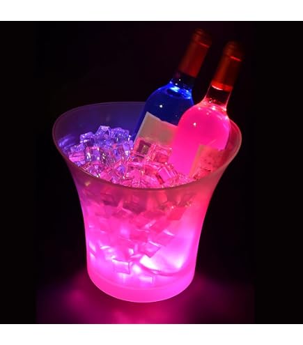 Seau à Glace LED 3,5 L – Changement De Couleur RGB – Pour Champagne, Vin, Bière – Fêtes, Bars, Restaurants