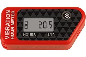 Taikemeti Wireless LCD Digital Hour Meter Wartung Funktion Guage Waterproof Design Vibration Hour Meter für ATV, Anhänger, Motorrad, elektrische Geräte, Rasenmäher und andere vibrierende Maschine