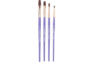 Humbrol Model Paint Brushes - AG4305 Brush Pack - Flat 3, 5, 7, 10 - 4 Pack Paint Brush Set for Art, Modelling Paint Brushes for Enamel & Acrylic Paints - Small Brushes for Painting Model Craft Kits