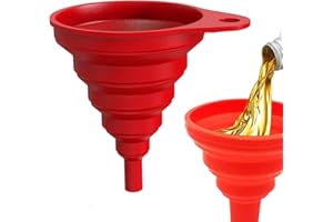 MOLONG Imbuto Motore Compatibile con Auto Imbuto Liquido in Silicone Universale Cambio Fluido Lavavetri Lmbuti Compatibile con Cambio Benzina Olio Motore Automatico Portatile Pieghevole (Rosso)