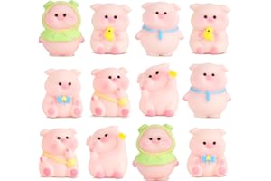 BETESSIN 12pcs Figura Cerdo Miniatura, Figura de Cerdo Pequeña, Nochevieja Cerdo Miniatura, Cerdo de Suerte Resina, Decoración Cerdo de Mesa, Miniatura Cerdito Regalo Suerte Navidad Examen Año Nuevo