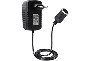 BUYSOW Adattatore Presa Accendisigari 12V 2A, Nero Spinotto Presa Accendisigari Auto, Adattatore di Alimentazione per Autos, Convertitore Adattatore AC/DC per Sistema di Navigazione Convertitore di Corrente