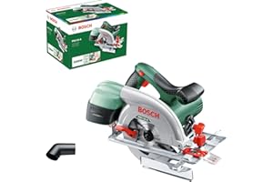 Bosch Home and Garden Scie circulaire filaire - PKS 55 A (1200W, livrée avec lame pour bois, butée Parallèle, emballage carton) Vert 25,4 cm