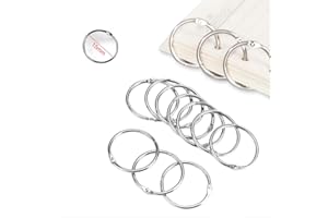 O-KINEE 120pcs Anneaux de Livre 15mm, Anneaux de Reliure Métalliques, Bagues de Livre, Anneaux de Classeur Porte-clés, Anneaux Articulés Argent, Classeur à anneaux Relier Pour Scrapbook Album Artisanat