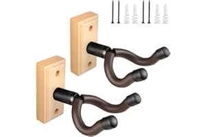 DIDA Gitarrenwandhalterung, Massivholz Gitarrenaufhänger Gitarrenwandaufhänger Gitarrenzubehör Drehbar U-Form Hartholz Gitarrenhalter Haken für Akustik E-Gitarre (2, Buchenholz)