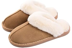 SISTTKE Zapatillas de Estar por Hombre/Mujer Fluff Pantuflas casa Invierno Antideslizantes Cálido Slippers Confortables Zapatos Interior/al Aire Libre