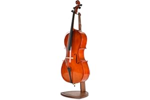 Musbeat Cello Ständer, Holz Celloständer mit Bogenhalter, Handgefertigter Walnuss Ständer für 1/2, 1/4, 3/4, 1/8, 7/8 and 4/4 Volle Größe