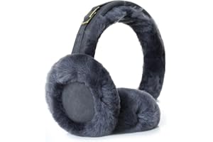 MGGMOKAY Paraorecchie da Donna/Uomo invernali Calde Earmuffs in vera pelliccia,pieghevoli paraorecchies da esterno