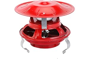 UZIAH Aspiratore per Camino, Evacuatore Fumi Camino, Aspiratore Camino 120W Aspiratore Canna Fumaria, Induttore di Tiraggio Camino Domestico Aspiratore Camino per Camino(Rosso),A