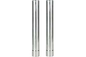 TOPHOMER 2Pcs Stainless Steel Exhaust Pipe, 48cm Stove Chimney Pipe Gas Exhaust Pipe for Woodburners, Camping Stoves, 60mm Diameter (Straight)