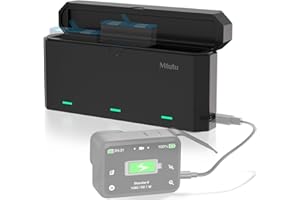 MTUTU Caricabatterie per GoPro Hero 12/11/10/9 Black 3-Canali Caricabatteria con Stoccaggio/Carica/Inversione Carica, Completamente Compatibile con Batterie per GoPro 12 11 10 9 Nero(Senza Batteria)