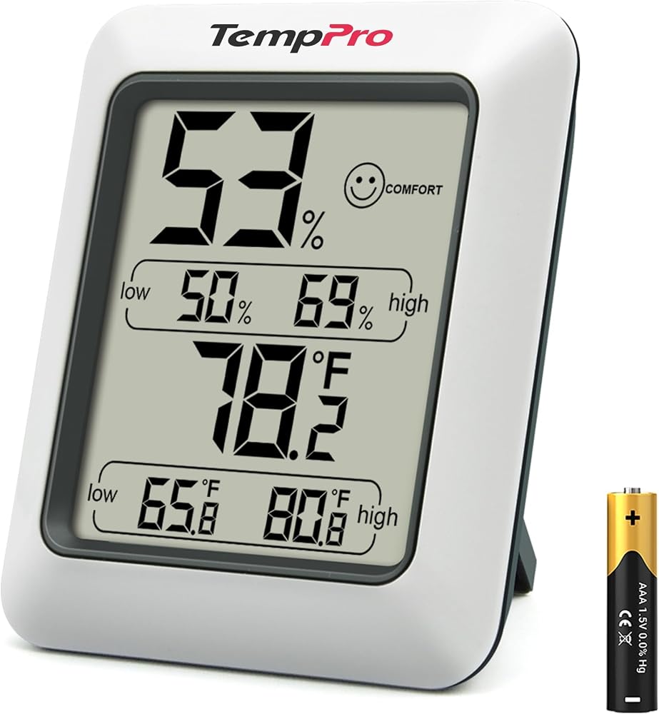 ThermoPro TP50 dijital termo-higrometre, iç mekan termometresi, higrometre, sıcaklık ve nem ölçer, oda iklimi kontrolü, oda havası kontrolü, klima monitörü için