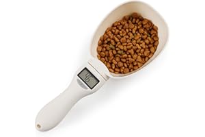 FADCAER Pet Food Measuring Scoop Scale,Portable Digital Pet Food Scoop With LED Precise Dog Food Measuring Scooper,Removable Electronic Weighing Spoon for Pets,Dog Cat Food Measuring Scale (Style 2)