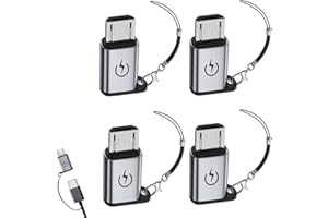 LIAOAN USB C auf Micro USB Adapter (4-Pack), USB C Buchse auf Micro USB Stecker Adapter, unterstützt 18W Schnellladung, unterstützt keine OTG Verbindung, wie Kopfhörer, externe Festplatten, Tastaturen oder M