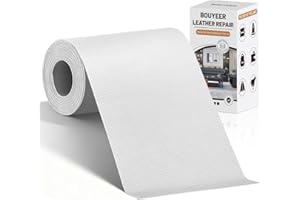 BOUYEER Leder Reparatur Set Weiß, 10 * 210 CM Kunstleder Selbstklebend, Umweltfreundliche & Geruchsfrei Kunstleder Reparaturset, Möbel/Sofa/Autositze/Taschen/Renovierung, Weiß