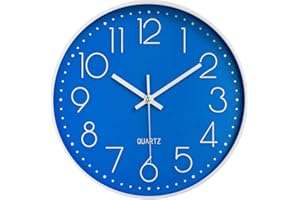 Taodyans Moderno Orologio da Parete Silenzioso Orologio da Cucina Quarzo da 30 cm (Blu)