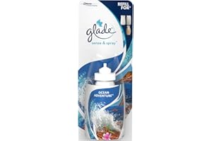 Glade Sense & Spray Wkład do odświeżacza powietrza, aktywowany ruchem, automatyczny spray pokojowy i eliminator zapachów do domu, Ocean Adventure, 8 sztuk (8 x 18 ml)