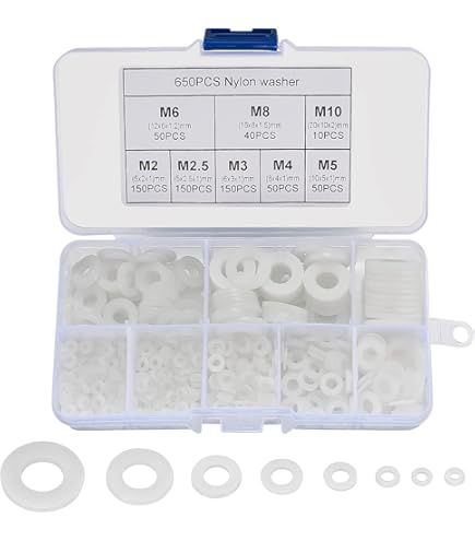 100 M3 Nylon Spacer Washers - 6mm OD, 1mm Thick - Plastic Hardware Kit For DIY Projects
