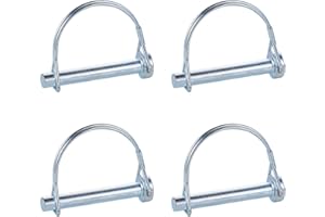 INCREWAY 4pcs Shaft Locking Pin, 9.5mm Galvanized Round Loop Wire Lock Pin for Farm Trailers Lawn Garden