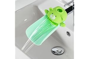 ODIWEN Estensore Rubinetto Bambini,Con effetto sensore di temperatura, Prolunga Per Rubinetto Per Bambini, Prolunga per rubinetto in silicone, Extender Rubinetto Bambini Kids Babies (Verde)