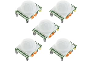 PintoHardware 5 st mänskliga infraröda moduler PIR-rörelsesensor HC-SR501, kompatibel med Arduino och Diy Kupol-täckningskretsplatta Elektroniska komponenter Automationsprojekt
