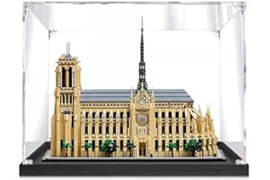 AYKLFNW Boîte de Vitrine en Acrylique Transparent Anti-Poussière Compatible pour Le-go 21061 Notr-e-Dam-e de Pari-s Model Figures Collection (Only Display Case) C,2MM