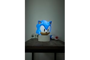 WONDEE Sonic Lampada e Lucce Notturna Bambini e Ragazzi, Sonic the Hedgehog Gadget Personaggio, Regali Originale per Bambino e Ragazzo