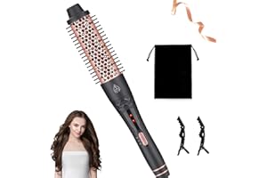 OSKUGLIN Spazzola Termica per Capelli, 38 mm Spazzola Arricciacapelli Volumizzante, Thermal Brush Ionica 3 in 1, Ferro Arricciacapelli Portatile Rimovibile, Usato Come Lisciare