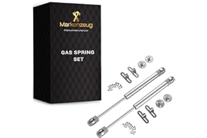 MARKENZEUG© 2x Resorte de gas Premium para flaps I Amortiguador de presión de gas I Soporte de resorte de gas para armarios I Accesorio para flaps I Juego de 2