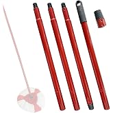 Replacement Handle for Vileda Turbo Mops, 4 Sections: Adjustable Stainless Steel Mop Pole Floor Cleaning Accessories