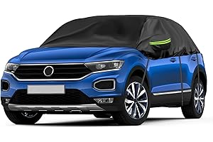 ‎OPALTOOL Opaltool Halbgarage für 2017-2023 VW T-ROC, Schwarz Maßgeschneidertes Autogarage Softtop Halbabdeckung mit Verstellbaren Haken und Ohrkappen