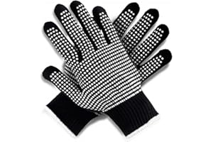 ZORVYN 1 Paio Guanti Termici Professionali Resistenti al Calore, Guanti Anticalore per Lo Styling Dei Capelli, Arricciacapelli, Piastra e Ferro per Capelli (Nero)