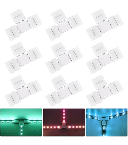 5x 6-Pin T-Typ LED Verbinder 12mm - Lötfreie Anschlüsse Für SMD 5050 LED Streifen