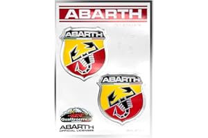 4R QUATTROERRE.IT Abarth Sticker Medium Shields, 94 mm x 131 mm, Set of 2