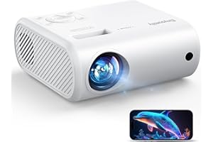 EINYOUMILY Mini Proiettore Portatile Videoproiettore 4k - Proiettore da 15000 Lux Supporta Mirroring Dello Schermo Cablato, Compatibile con TV Stick/iOS