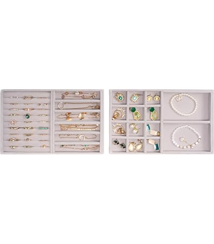 Plateau De Rangement En Bois Blanc Pour Bijoux - 20x20x2 Cm - Organisateur Carré Pour Bagues, Colliers Ou Accessoires - Style Décoratif
