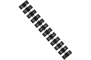 KEPLE 30A Amp Terminal Block, 12 Way Electrical Terminals, Black Polyethylene Electrical Connector Strips, Chocolate Chock Blocks for Wire Connecting/Joining Cables, Dual Row 12 Piece Position Wire