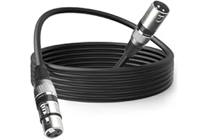 WECAN 3-Pin DMX Lighting XLR Cable - 3m/10ft Female to Male for Stage Lights, DJ Mixer System and Signal Connection