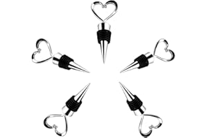 LZYMSZ Tapón para Botella de Vino, 5PCS Tapones de Botella de Mmetal en Forma de Corazón Tapón Reutilizable para Botella, Ahorrador de Vino para la Colección de Vinos Wine Champagne Beer Saver Sealer