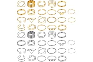 WEDDHUIS 44 Bagues pour femmes, Bagues empilables, Bagues midi en acier inoxydable