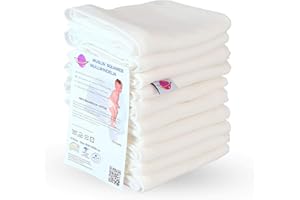 ‎BABYMAJAWELT BABYMAJAWELT Babymajwelt Mulltücher Baby Putztücher Spucktücher Stilltücher (60x80 Weiss (10 Stück))