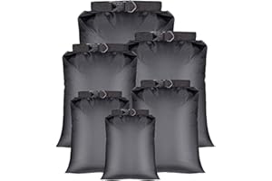 DRERIO 6 sztuk wodoszczelnych woreczków typu Dry Bags, zestaw małych worków do pływania, czarne i wielokolorowe, wodoodporne, na kemping, wędrówki, do pływania kajakiem, do domu, czarny, worek