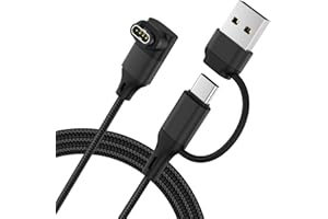 OUMIDA 2 in 1 USB C Charging Cable for Garmin Watch Charger, 1M/3.3FT USB Charger Power Cord for Garmin Fenix 8 E 7 7X 7S 6 Solar,Forerunner 970 965 955 945 570 265 255 245 165 55,Vivoactive 6 5 4