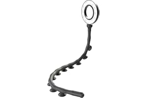 DigiPower Twist - Anillo de luz Flexible con 10 ventosas para un Agarre óptimo en PC, portátil, Tablet y Espejo, Color Negro