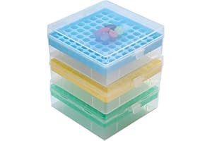MUHWA Lot de 3 boîtes de rangement pour microtubes de 81 vagues de 1,5 à 2,0 ml