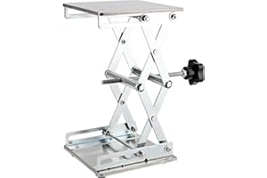 LEXININ 150 x 150 mm cric a forbice da laboratorio, in acciaio inox, piattaforma di sollevamento da laboratorio, supporto scientifico per esperimenti di fisica