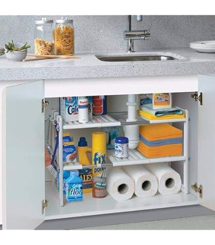 Vvhipp 2 Pezzi Scaffale Sottolavello, Organizzatore Da Bagno, Scorrevole Scaffale Sottolavello - Foto 13