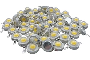 TOPXCDZ 50 Stück Hochleistungs LED Chip Super helle SMD COB-Emitter mit Diode 3 W Leuchtmittel Lampe Perlen DIY Beleuchtung für Floodlight Licht (Nature White 4500K)