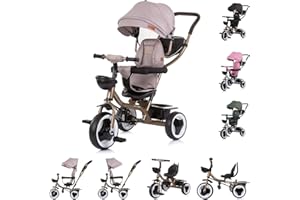 Chipolino 3 in 1 Dreirad Jazz, umkehrbarer Sitz, höhenverstellbarer Schiebegriff, Farbe:beige-schwarz