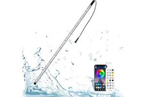 ‎LONGRUNNEW LONGRUNNEW LED-Streifenleuchte, für Aquarium Brunnen Bachlauf Schwimmbad, Pool Beleuchtung Unterwasser IP68 Wasserdicht, APP Control Teich Licht 7 Farben, 88.5 cm LED Beleuchtungen Wasserfall